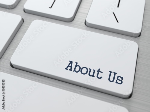 Illustration: About Us Button. About Us Button.