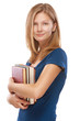 Foto: beautiful young woman with books beautiful young woman with books