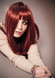 Frau mit glänzenden roten Haaren / alterable 14