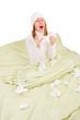 Sick person about to sneeze