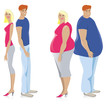 Ilustração vetorial : Dieting couple Dieting couple