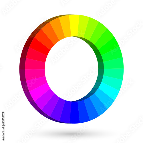 Vector: 3D RGB color wheel with separate colors 3D RGB color wheel with separate colors