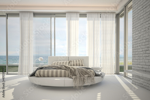 Illustration: Extravagant Exclusive Design Bedroom with sea view Extravagant Exclusive Design Bedroom with sea view