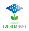 Solar Panel Flower Logo Concept