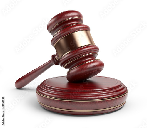 Illustration: Wooden gavel. LAW concept. 3D Icon isolated Wooden gavel. LAW concept. 3D Icon isolated