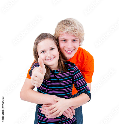 Photo: Teenager mit Schwester Teenager mit Schwester
