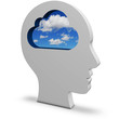 Kopf mit Wolken