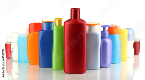 Photo: A lot of different cosmetic products for personal care isolated A lot of different cosmetic products for personal care isolated