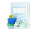Baby photo album isolated on white