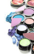 Beautiful bright eye shadows isolated on white