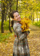 woman against autumn landscape