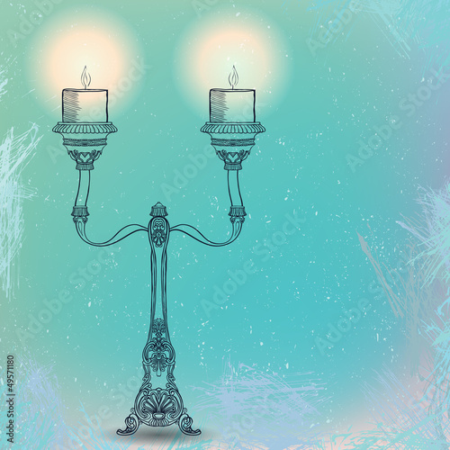 Vector: vector candlestick with two stems vector candlestick with two stems
