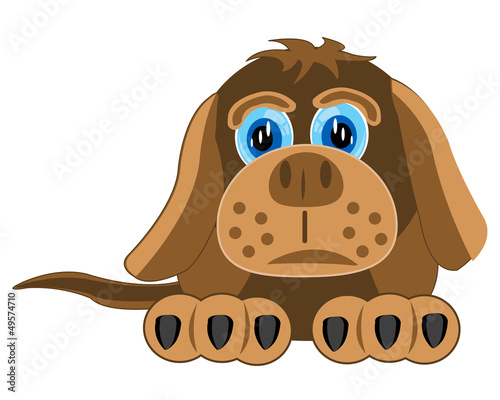 Vector: Drawing of the dog on white background Drawing of the dog on white background