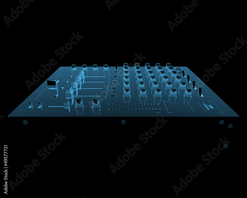 Illustration: DJ audio mixer DJ audio mixer