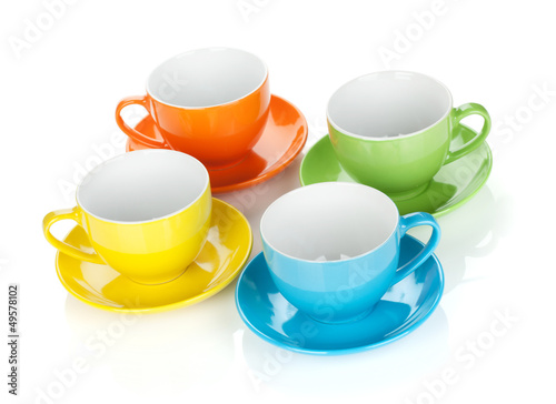 Photo: Set of colorful cups Set of colorful cups