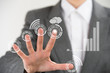 Business woman working with digital virtual screen