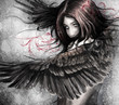 Illustrazione: Illustration sketch of woman with eagle wings, made with digita Illustration sketch of woman with eagle wings, made with digita