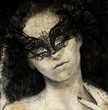 Sketch made with digital tablet of venetian lady in sepia