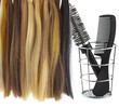 peigne, brosse,mèches cheveux pour extensions
