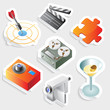 Sticker icon set for leisure