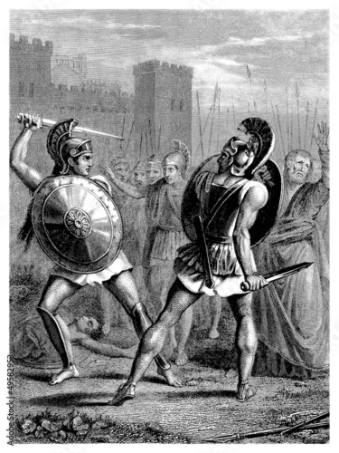 Illustration: Ancient Greece : Heroes Fighting Ancient Greece : Heroes Fighting