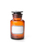  Apothekerflasche aus braunem Glas mit leerem Etikett