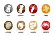 Vector: spices buttons vector spices buttons vector