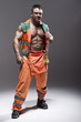 the beauty muscular worker man