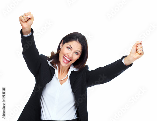 Photo: Happy successful business woman. Happy successful business woman.