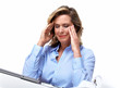 Business woman having a headache.