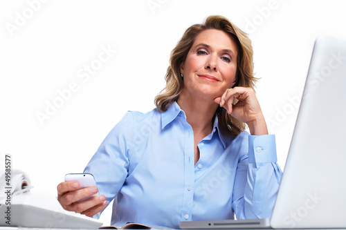 Photo: Business woman having a headache. Business woman having a headache.
