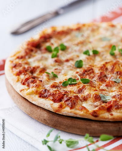 Photo: Pizza Margarita with fresh oregano Pizza Margarita with fresh oregano