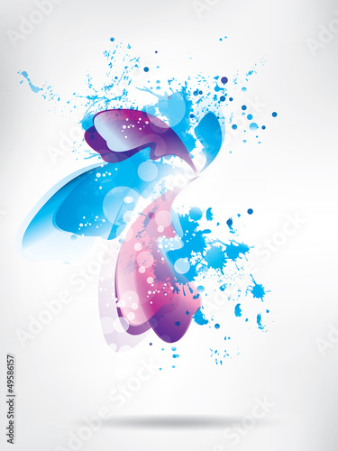 Vector: Colored paint splashes on abstract background Colored paint splashes on abstract background