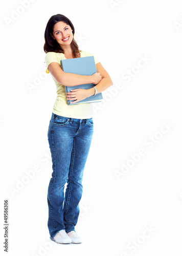 Photo: Student girl with book. Student girl with book.