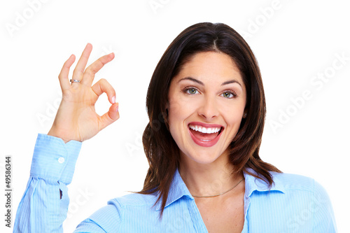 Photo: Happy successful business woman. Happy successful business woman.