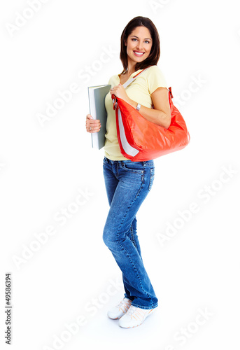 Photo: Young woman student with the book. Young woman student with the book.