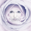 Foto: Beautiful woman face flower. Beautiful woman face flower.