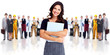 Business woman and group of workers people.