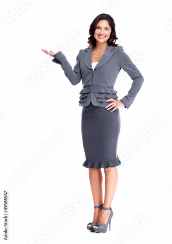 Photo: Business woman showing a copyspace. Business woman showing a copyspace.
