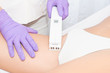 Close up of laser epilation treatment