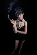 Photo: Woman with cigarette and long legs Woman with cigarette and long legs
