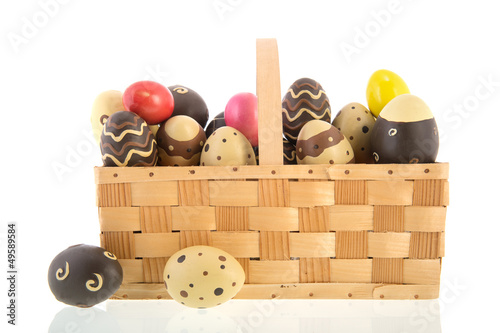 Photo: Basket chocolate eggs Basket chocolate eggs