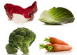 vegetables on white background