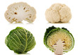green cabbage and cauliflower