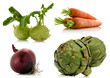 vegetables on white