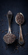 Simple still life with black mustard seeds