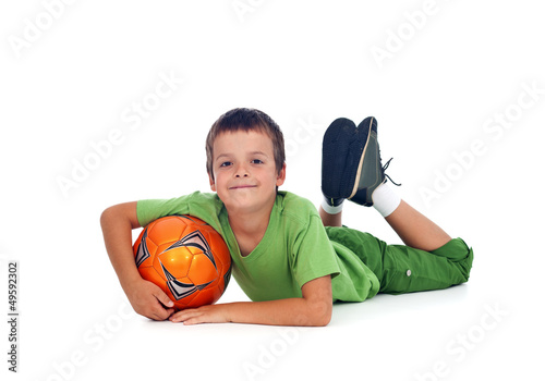 Photo: Happy boy with soccer ball Happy boy with soccer ball