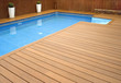 BLUE SWIMMING POOL WITH WOOD FLOORING-PISCINA MADERA
