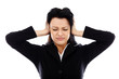 Photo: Businesswoman covering her ears Businesswoman covering her ears