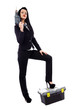 Photo: Businesswoman with power tools Businesswoman with power tools